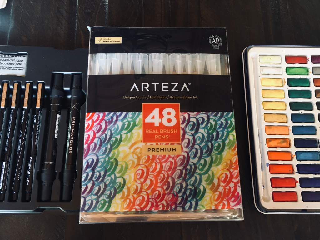 Premium Arteza Unique/ Blendable/ 48 Real Brush Pens Water-Based